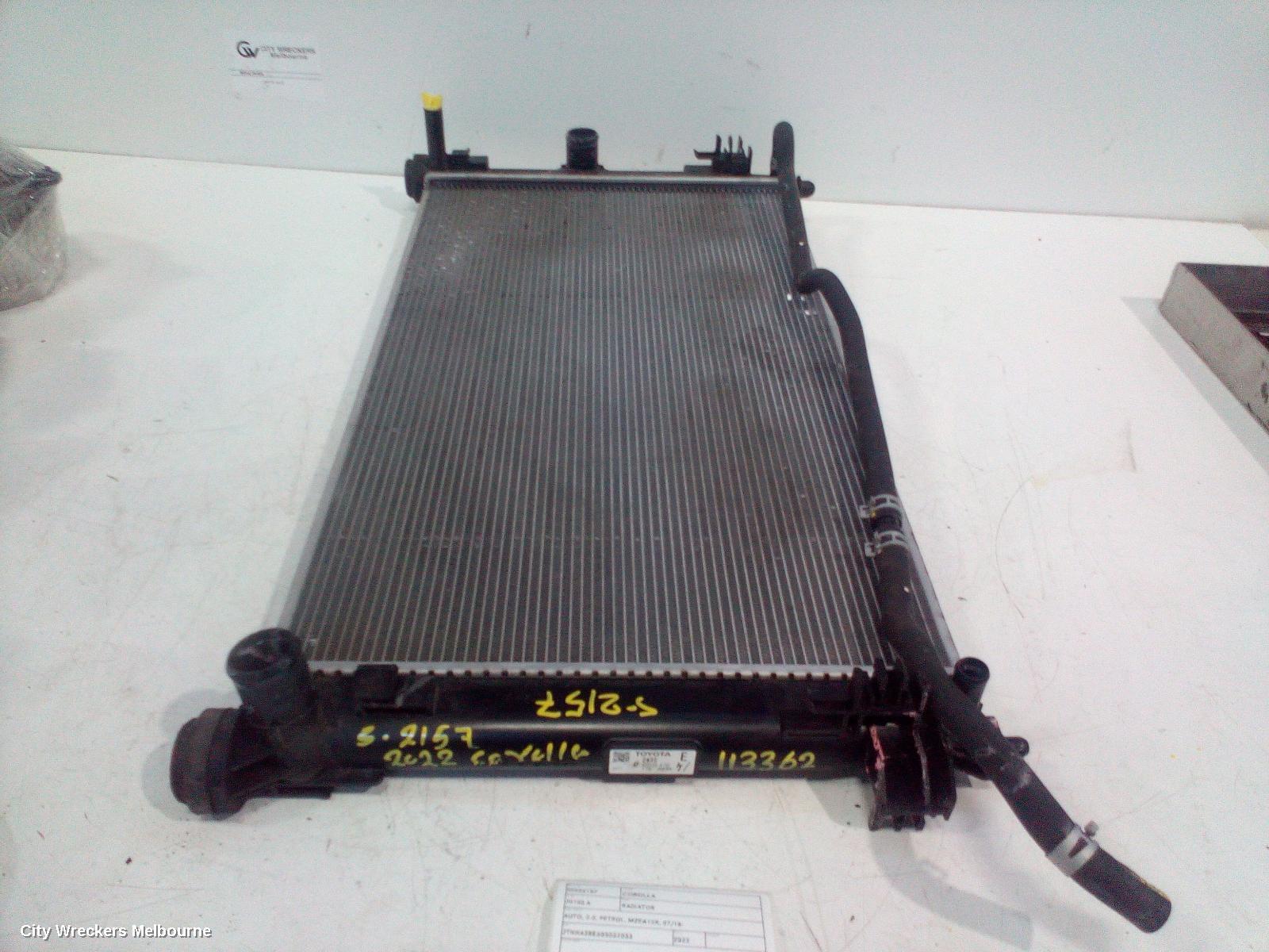 TOYOTA COROLLA 2022 Radiator