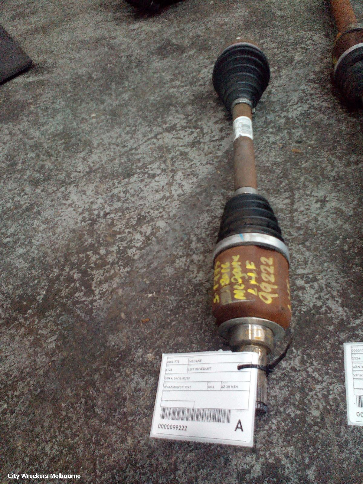 RENAULT MEGANE 2016 Left Driveshaft