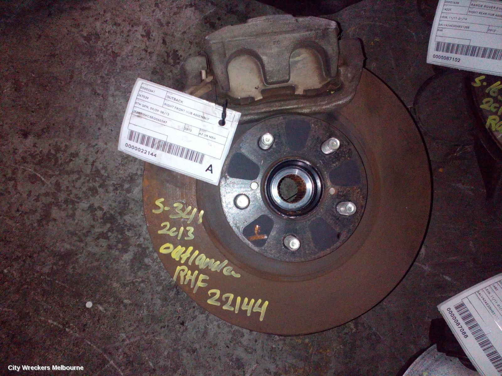 SUBARU OUTBACK 2013 Right Front Hub Assembly