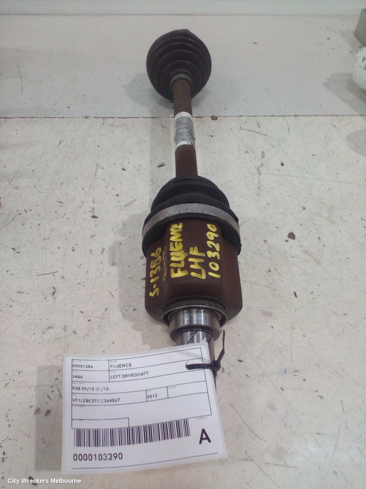 RENAULT FLUENCE 2013 Left Driveshaft