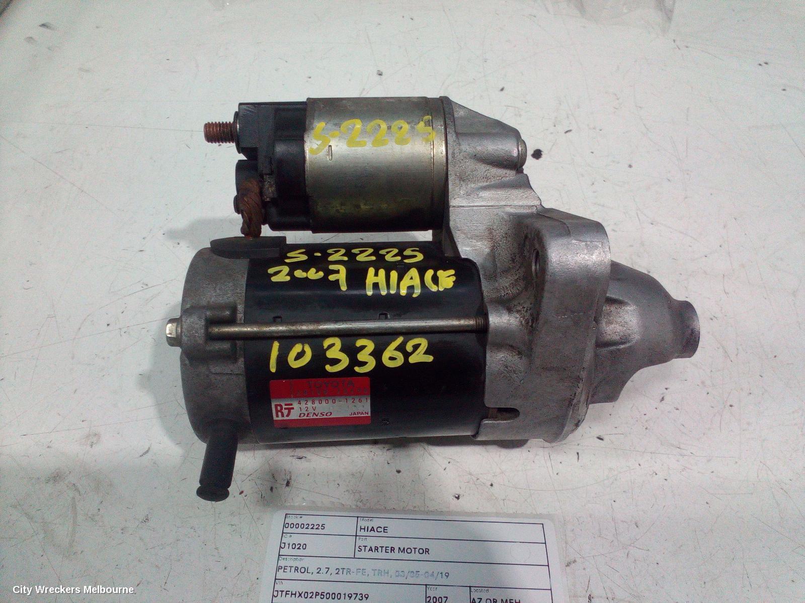 TOYOTA HIACE 2007 Starter