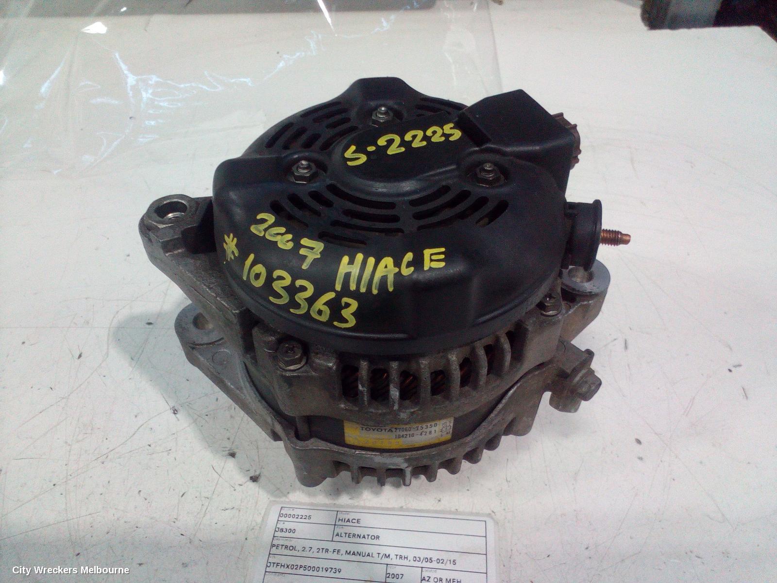 TOYOTA HIACE 2007 Alternator