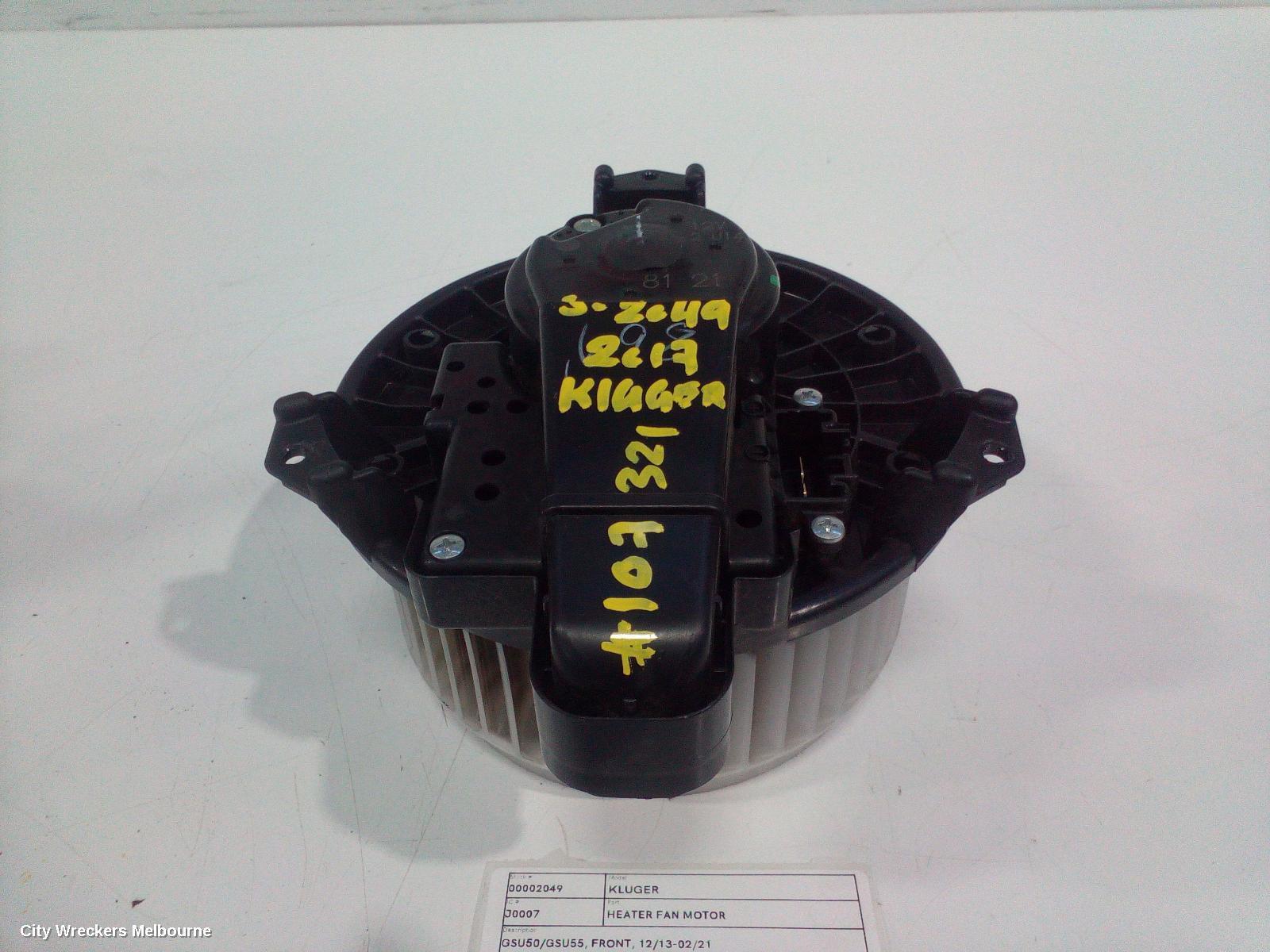 TOYOTA KLUGER 2017 Heater Fan Motor