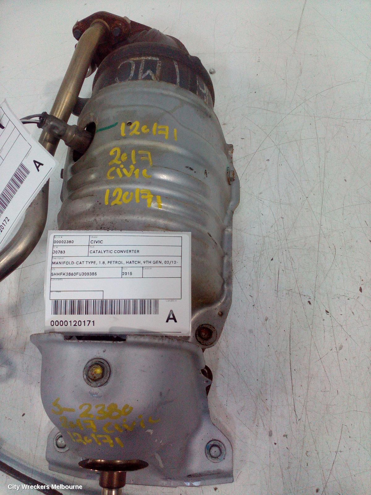 HONDA CIVIC 2015 Catalytic Converter