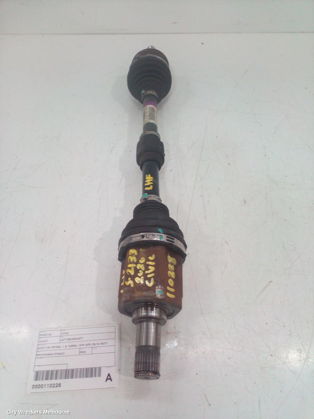 HONDA CIVIC 2020 Left Driveshaft