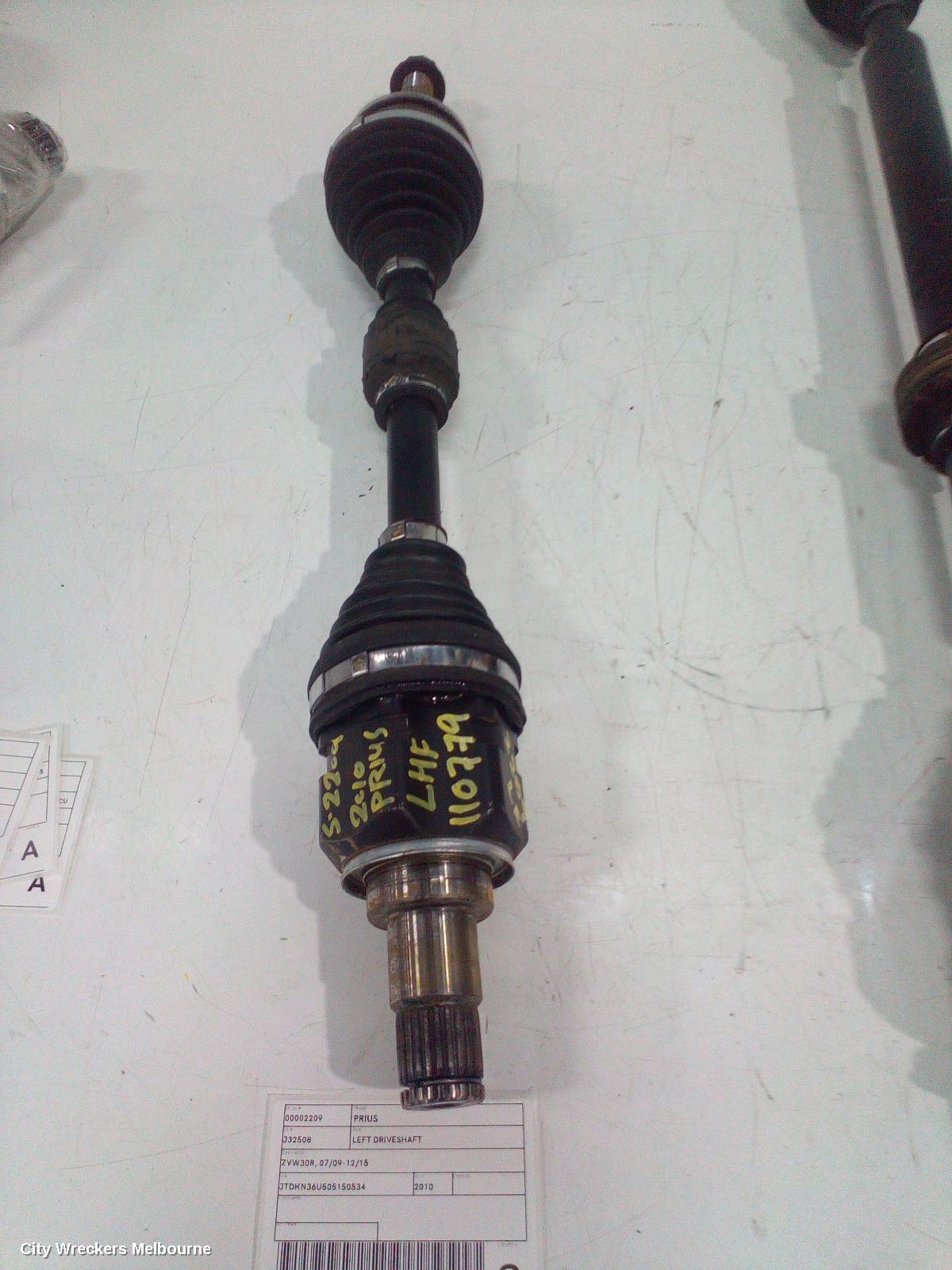 TOYOTA PRIUS 2010 Left Driveshaft