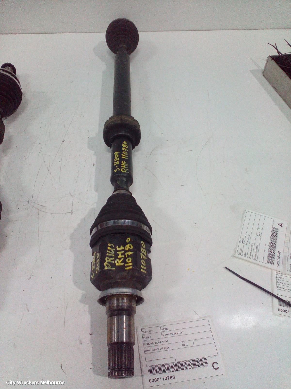 TOYOTA PRIUS 2010 Right Driveshaft