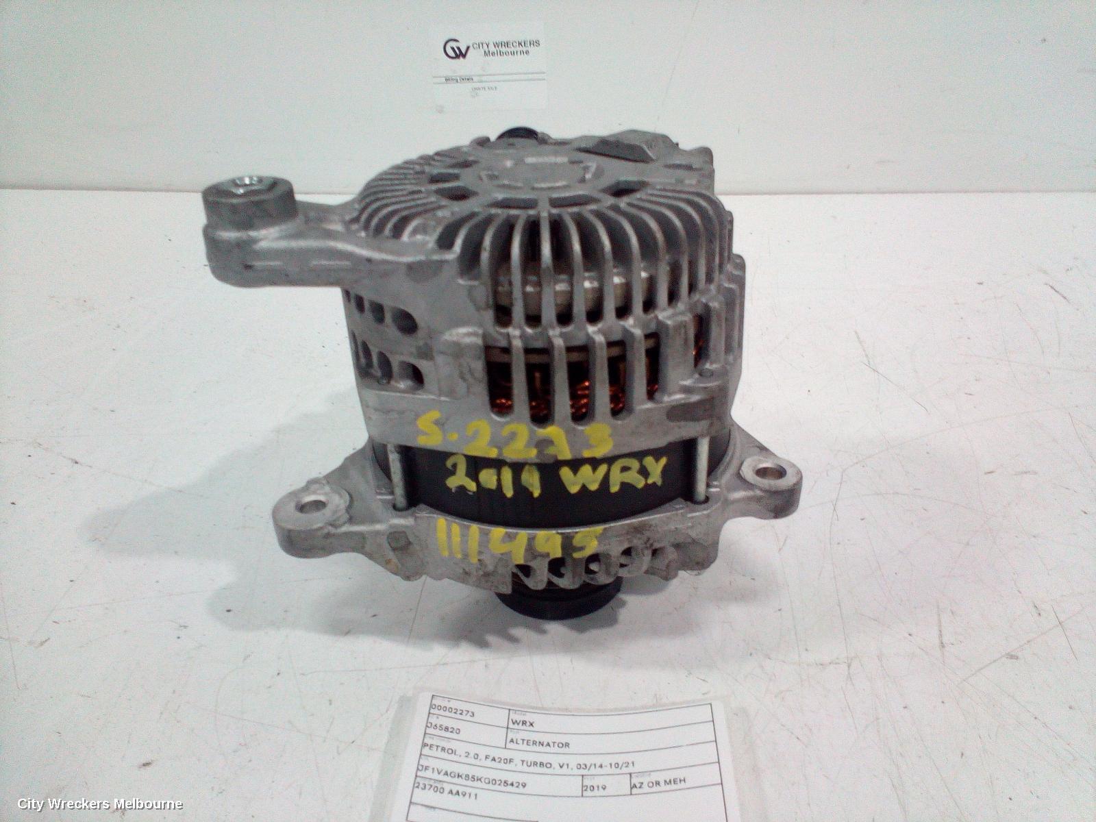 SUBARU WRX 2019 Alternator