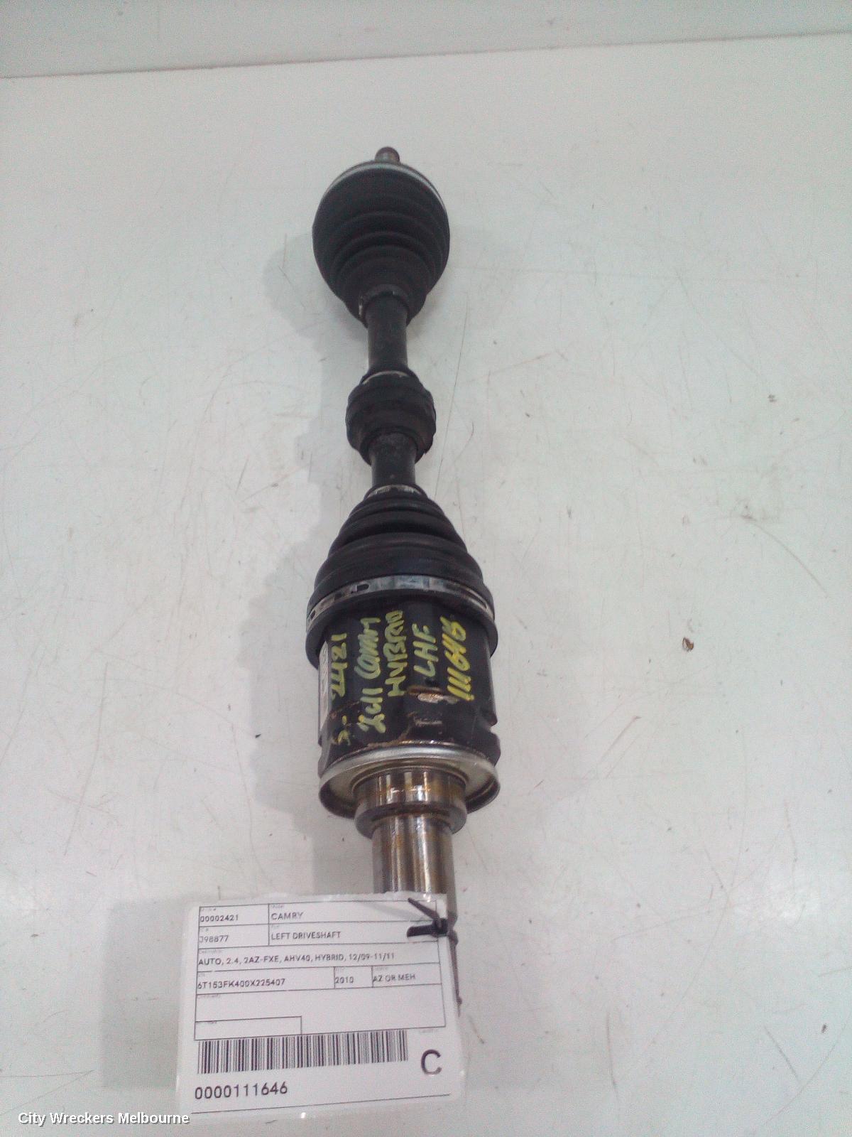 TOYOTA CAMRY 2010 Left Driveshaft