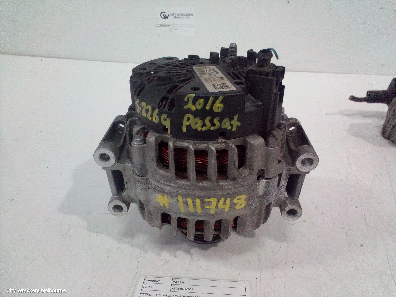 VOLKSWAGEN PASSAT 2016 Alternator