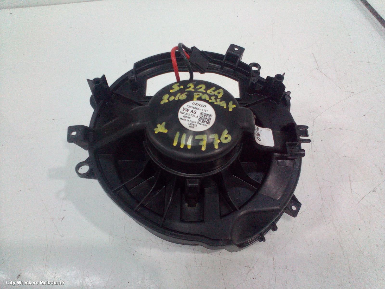 VOLKSWAGEN PASSAT 2016 Heater Fan Motor