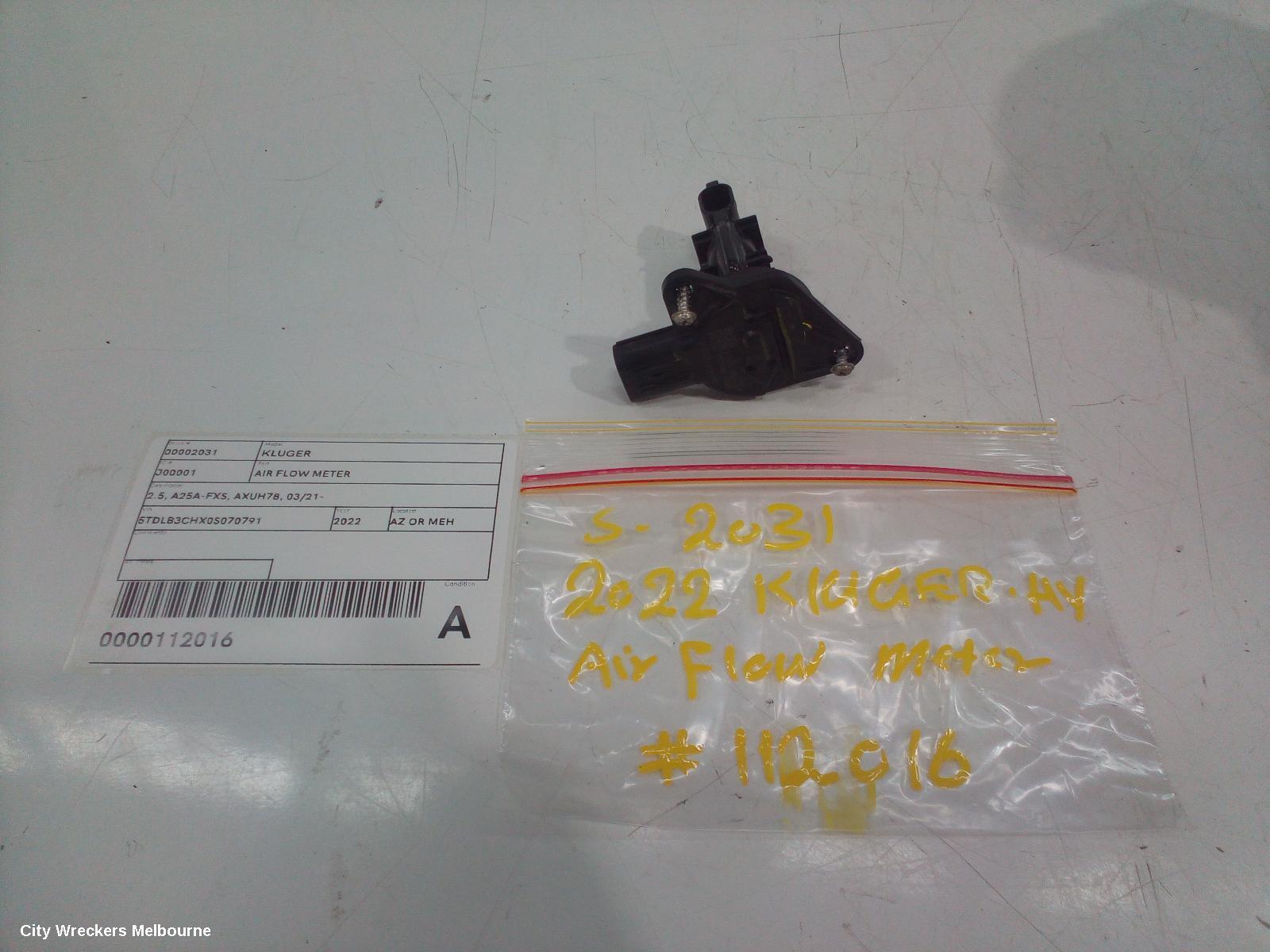 TOYOTA KLUGER 2022 Air Flow Meter