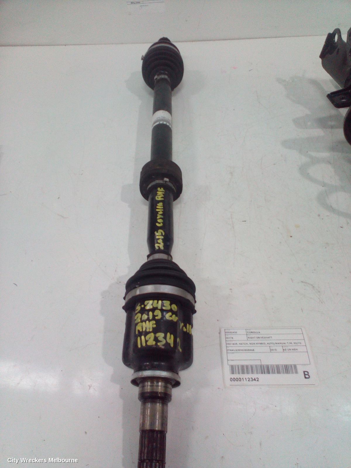 TOYOTA COROLLA 2015 Right Driveshaft