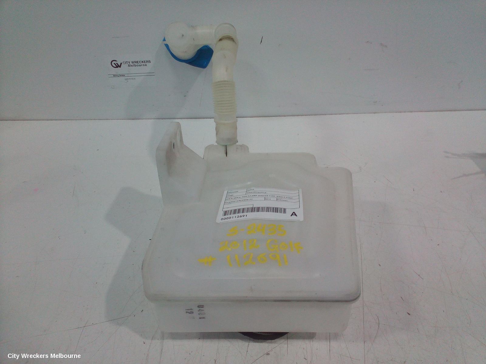 VOLKSWAGEN GOLF 2012 Washer Bottle