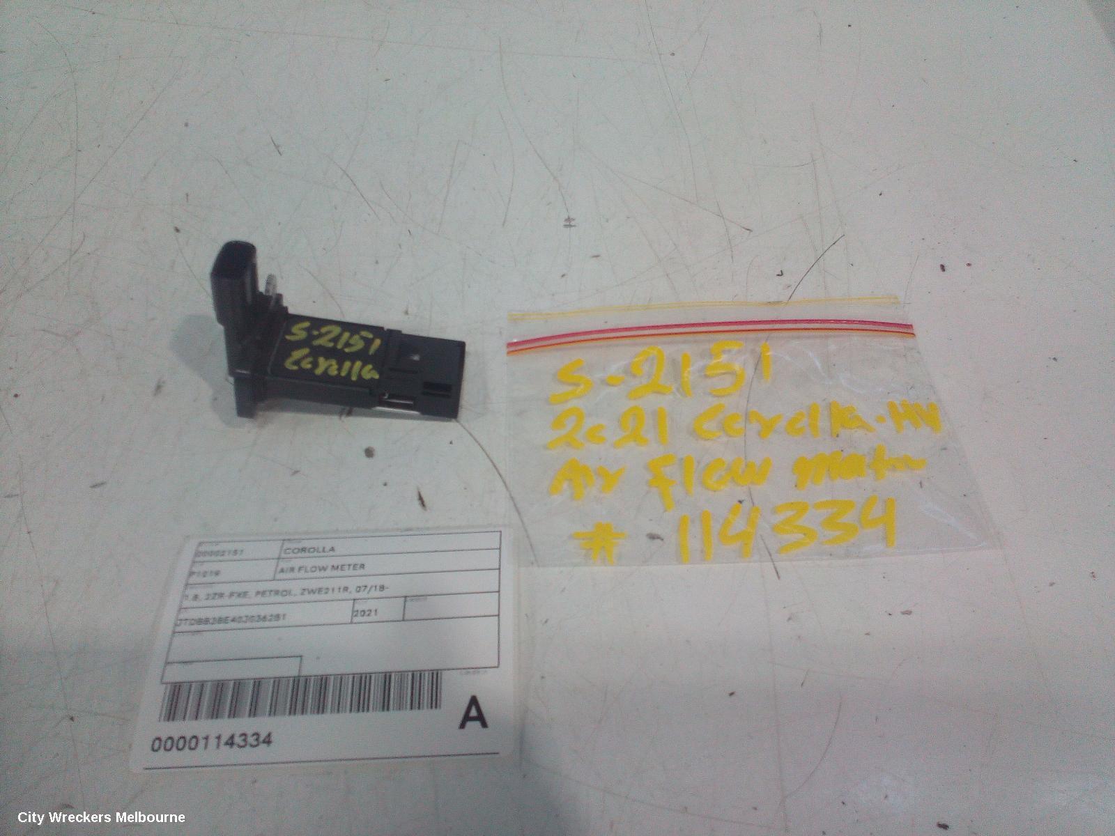 TOYOTA COROLLA 2021 Air Flow Meter