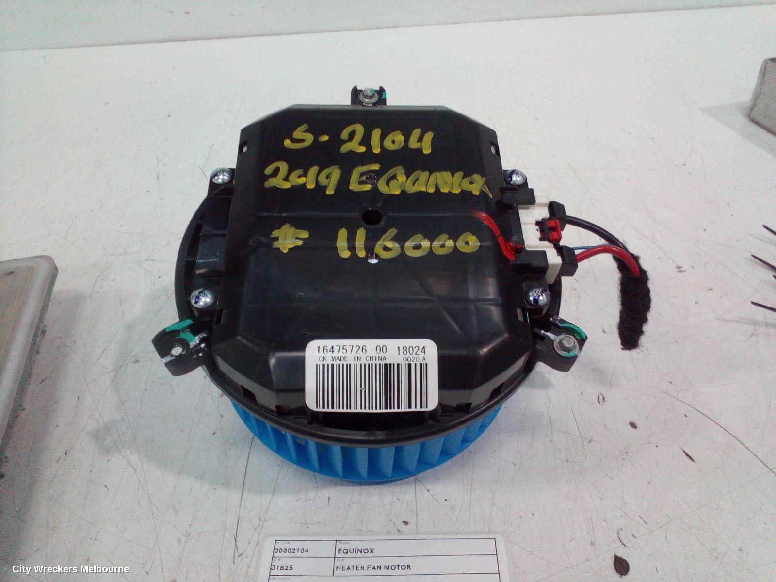 HOLDEN EQUINOX 2019 Heater Fan Motor