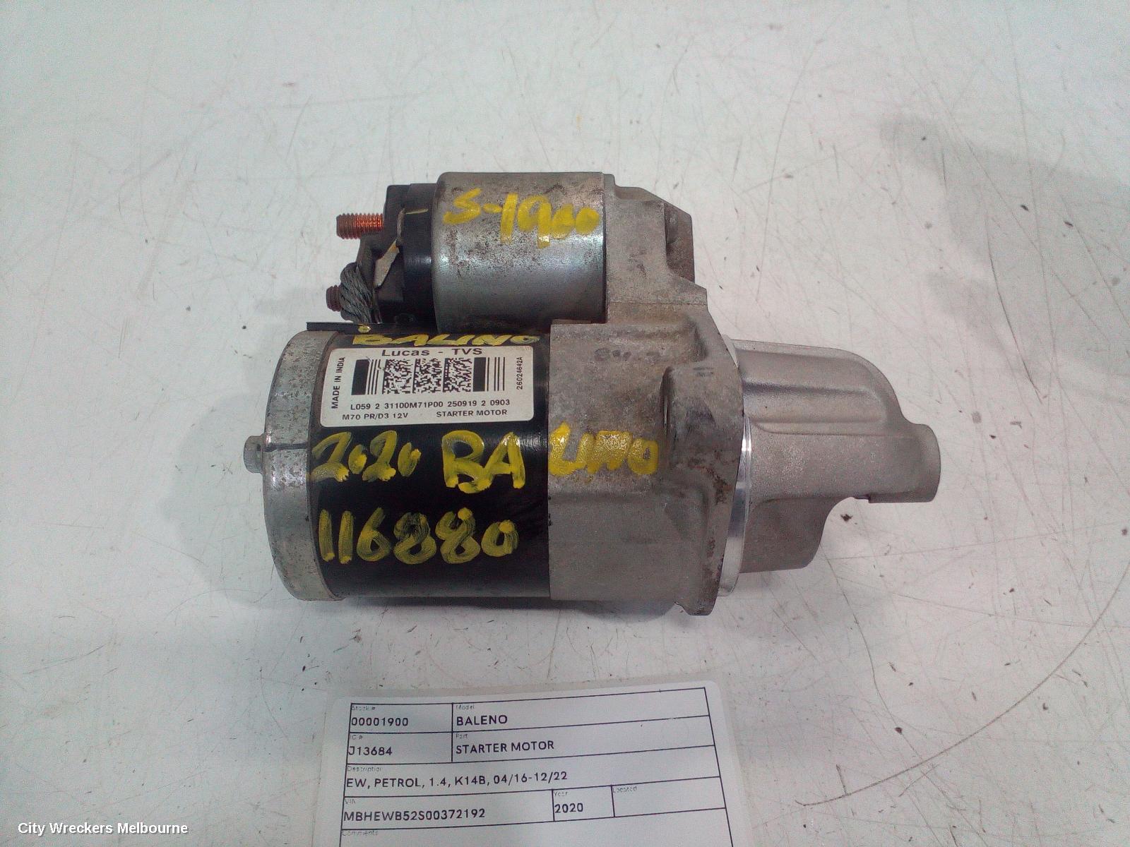 SUZUKI BALENO 2020 Starter