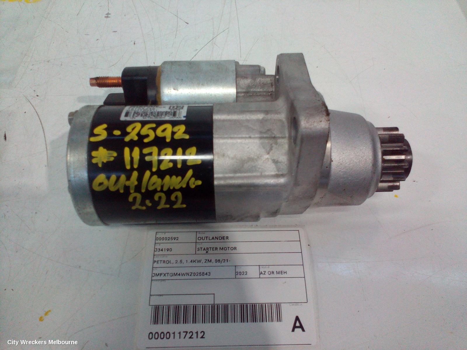 MITSUBISHI OUTLANDER 2022 Starter