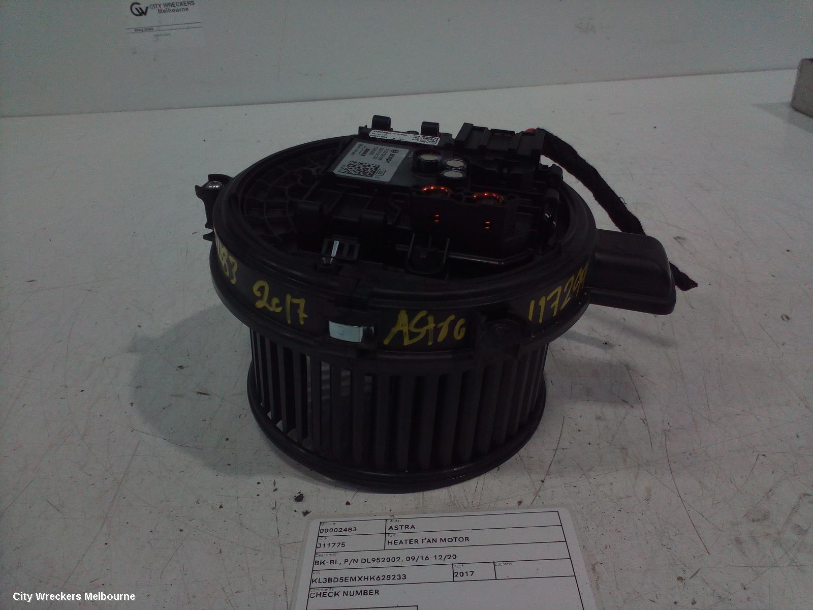 HOLDEN ASTRA 2017 Heater Fan Motor