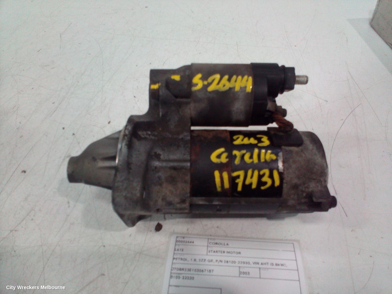 TOYOTA COROLLA 2003 Starter