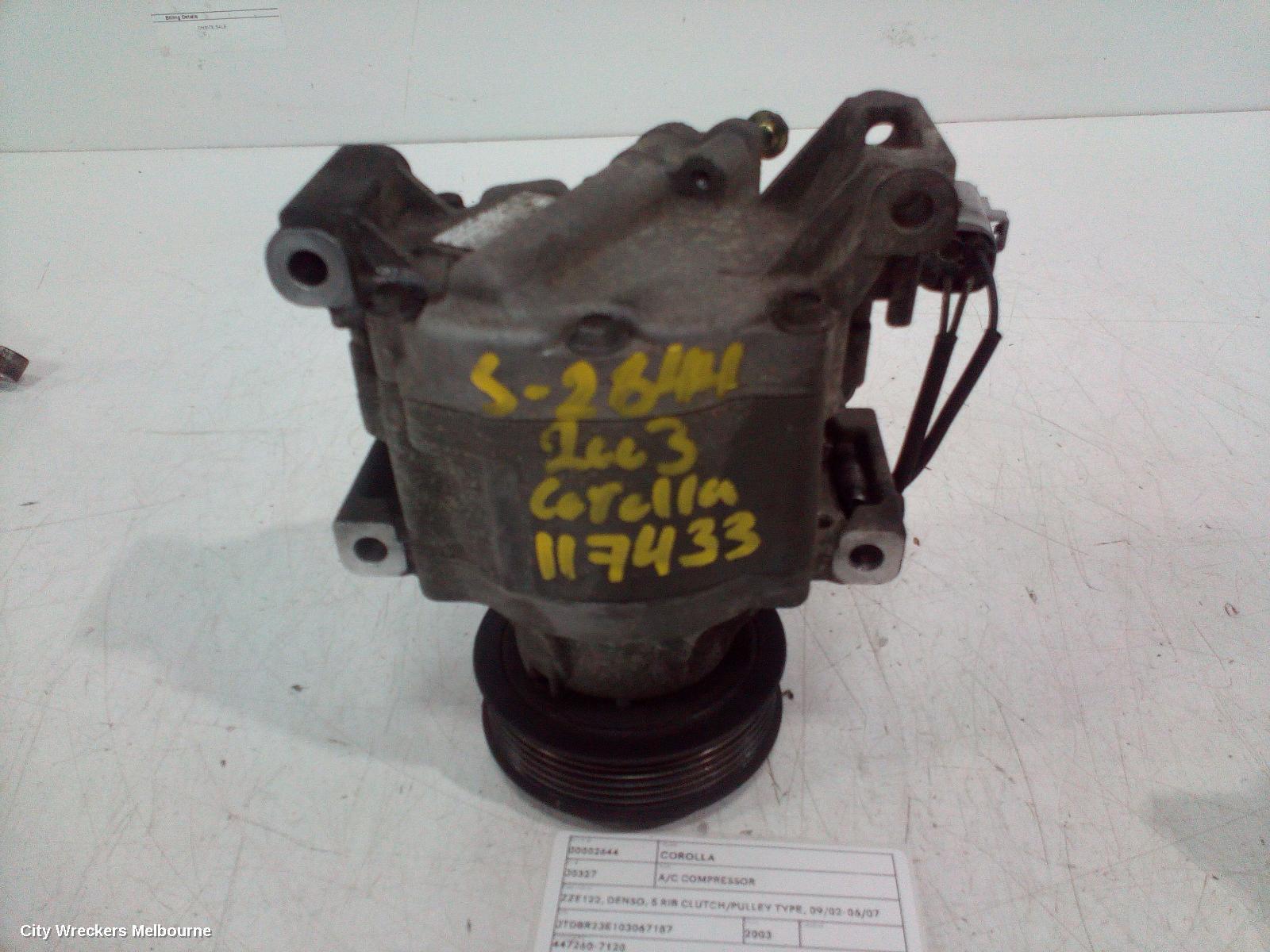 TOYOTA COROLLA 2003 A/C Compressor