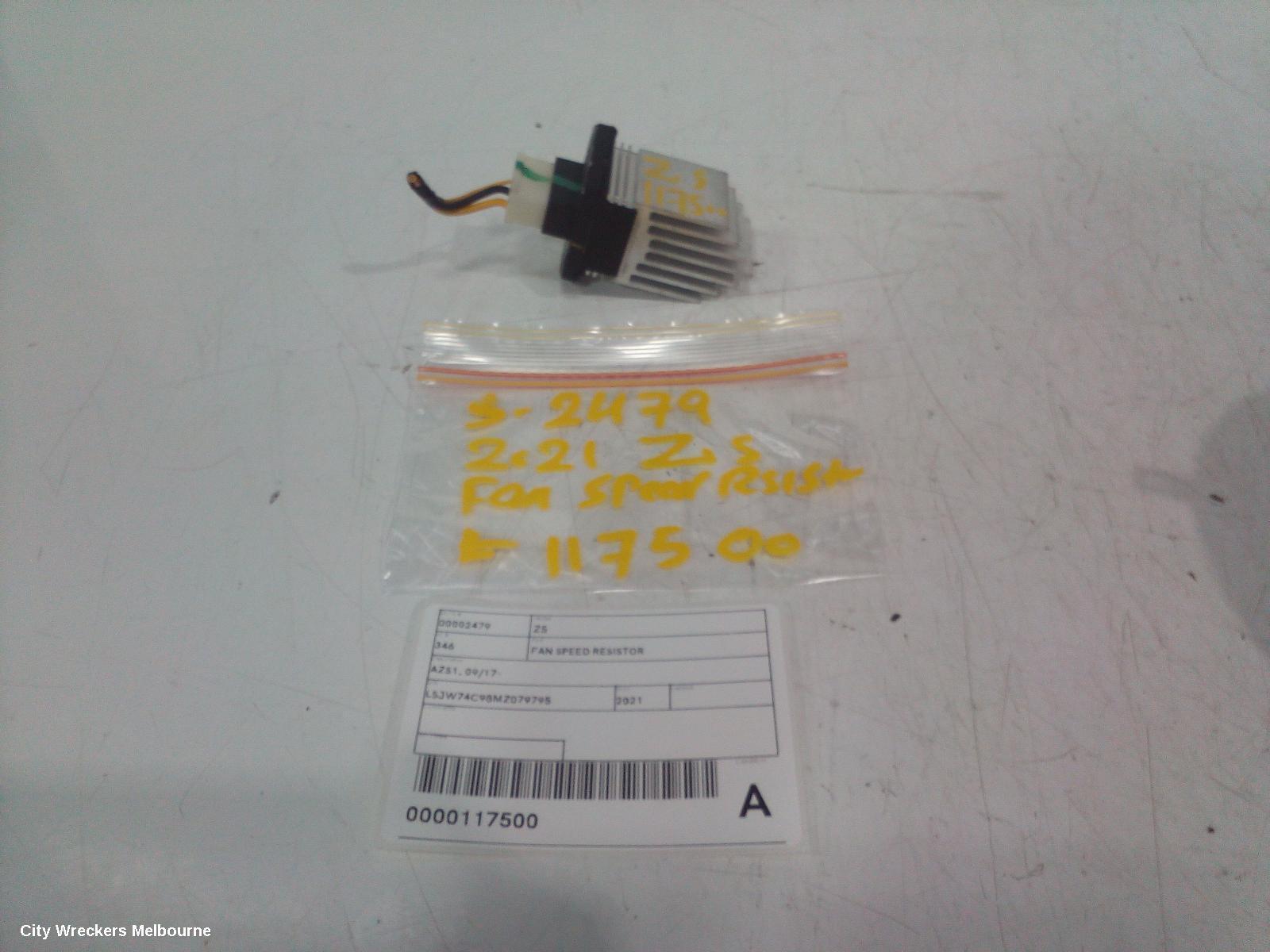 MG ZS 2021 Fan Speed Resistor