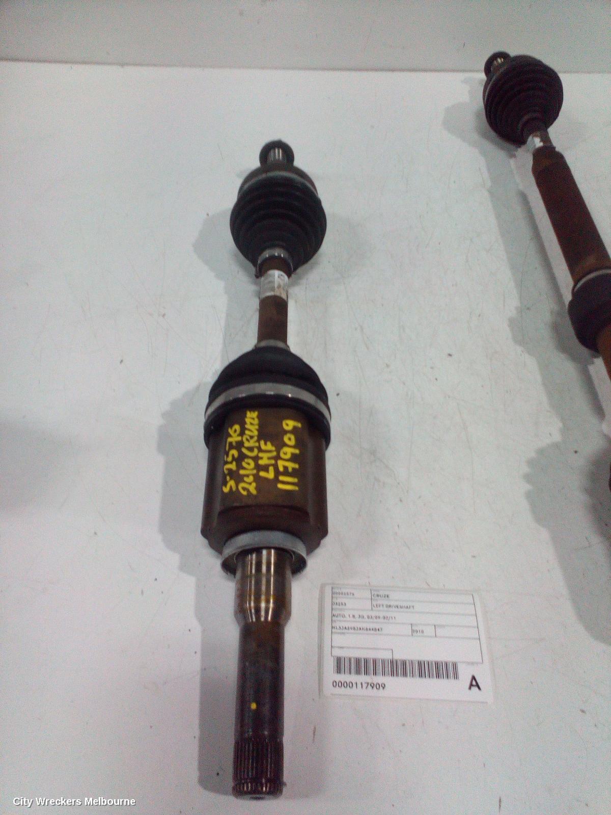 HOLDEN CRUZE 2010 Left Driveshaft