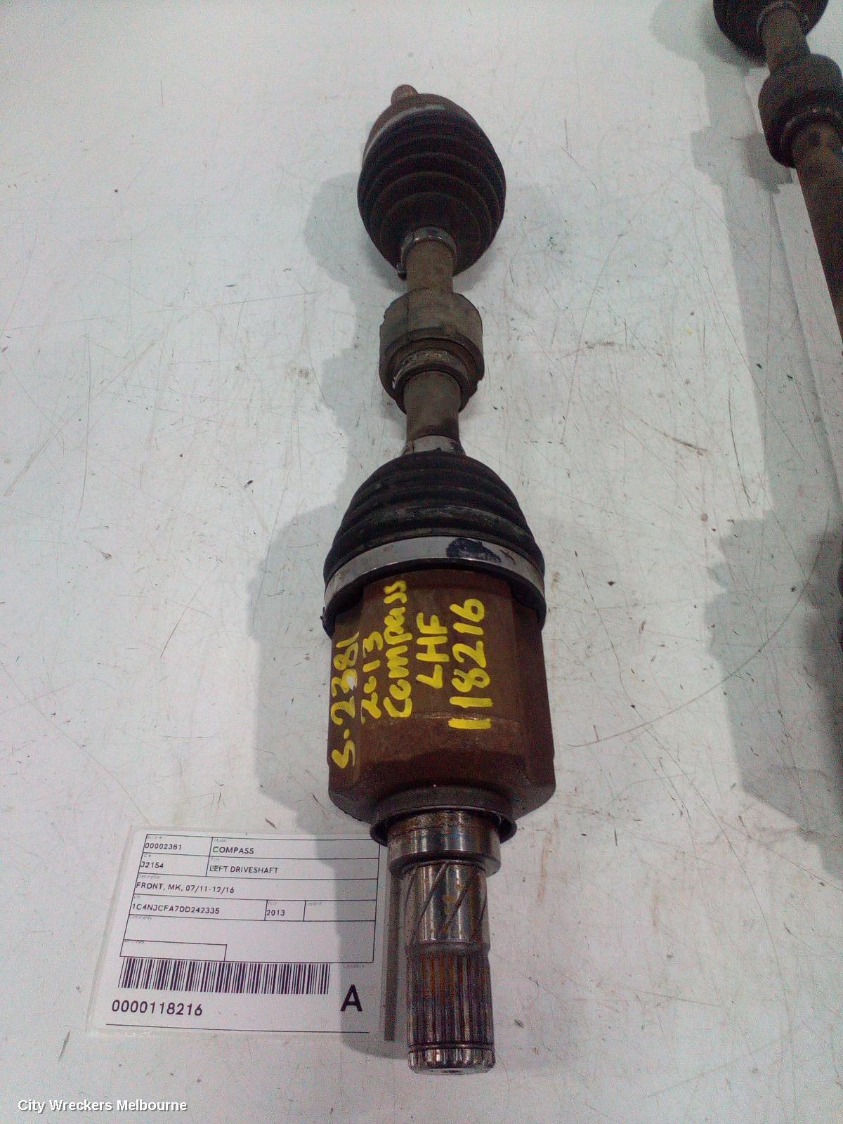 JEEP COMPASS 2013 Left Driveshaft