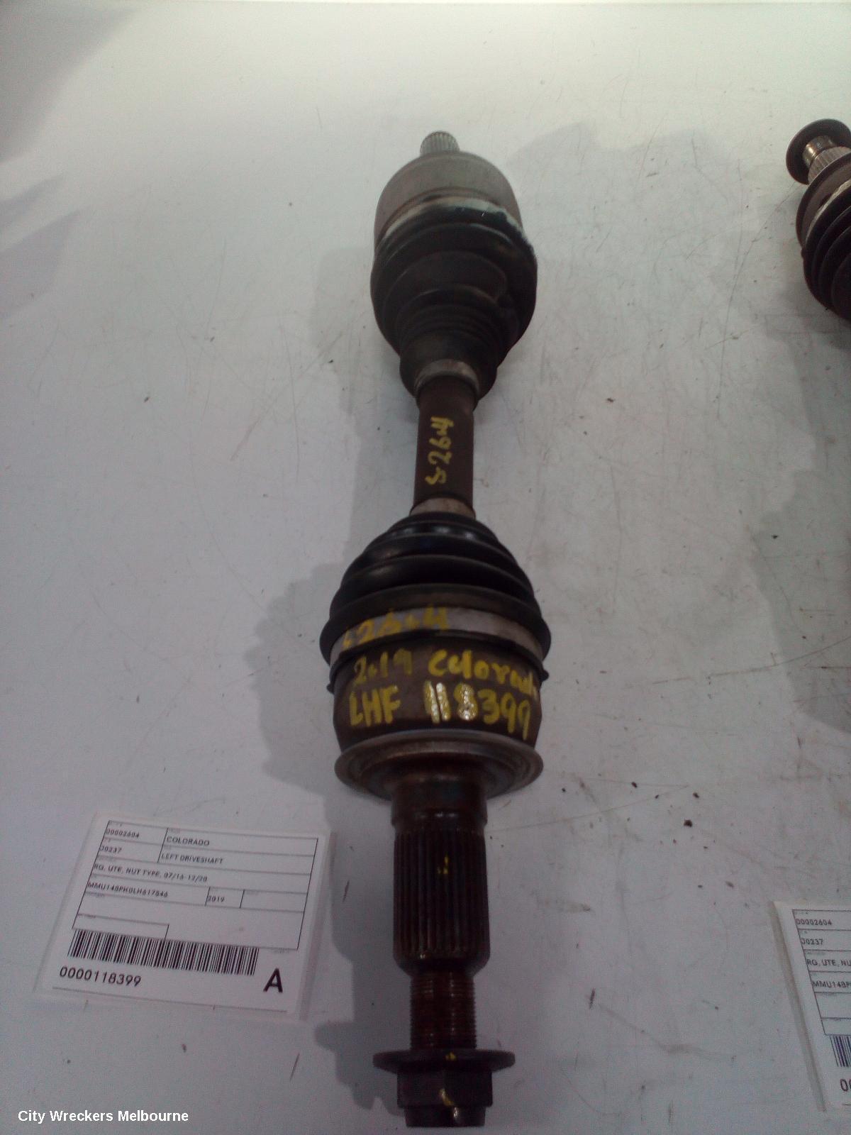 HOLDEN COLORADO 2019 Left Driveshaft