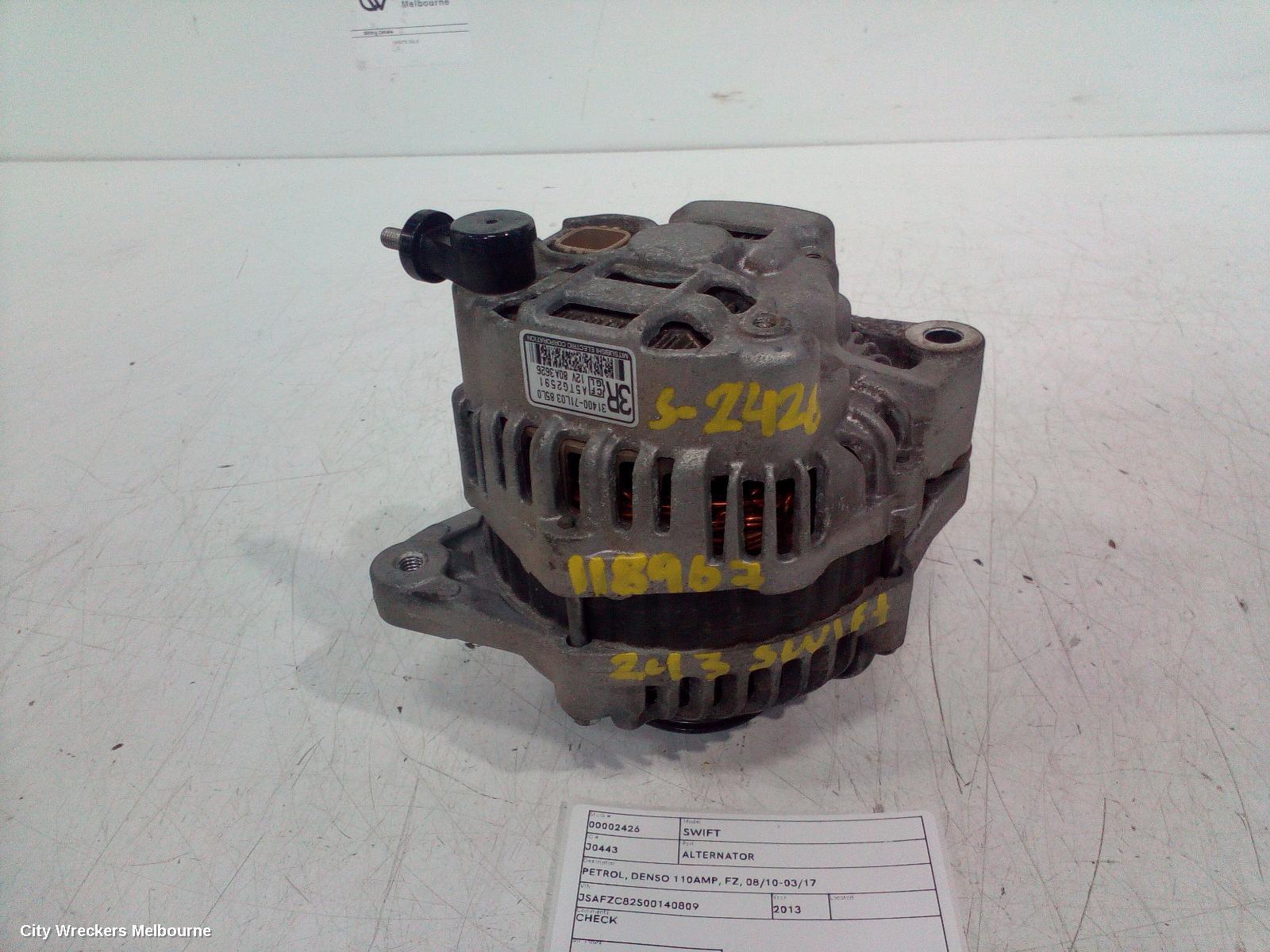 SUZUKI SWIFT 2013 Alternator