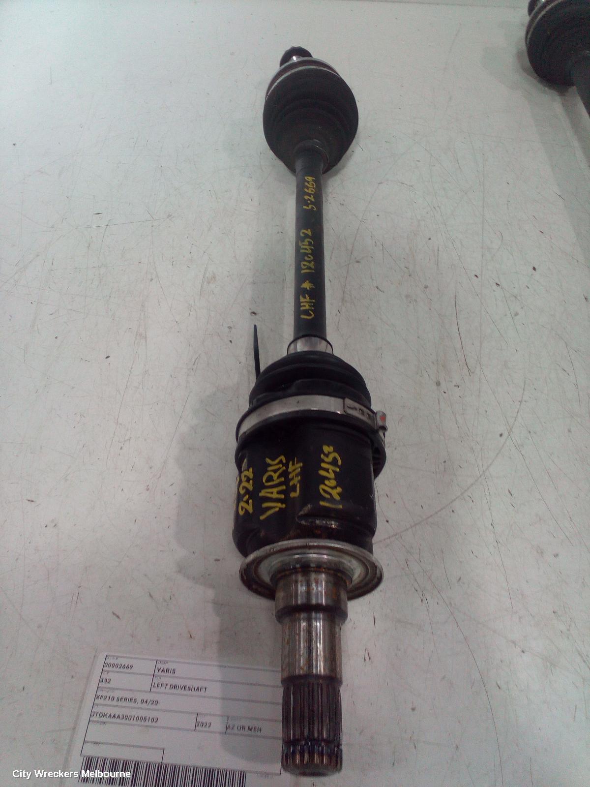 TOYOTA YARIS 2022 Left Driveshaft