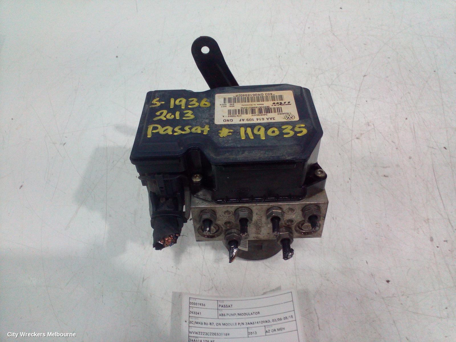 VOLKSWAGEN PASSAT 2013 Abs Pump/Modulator