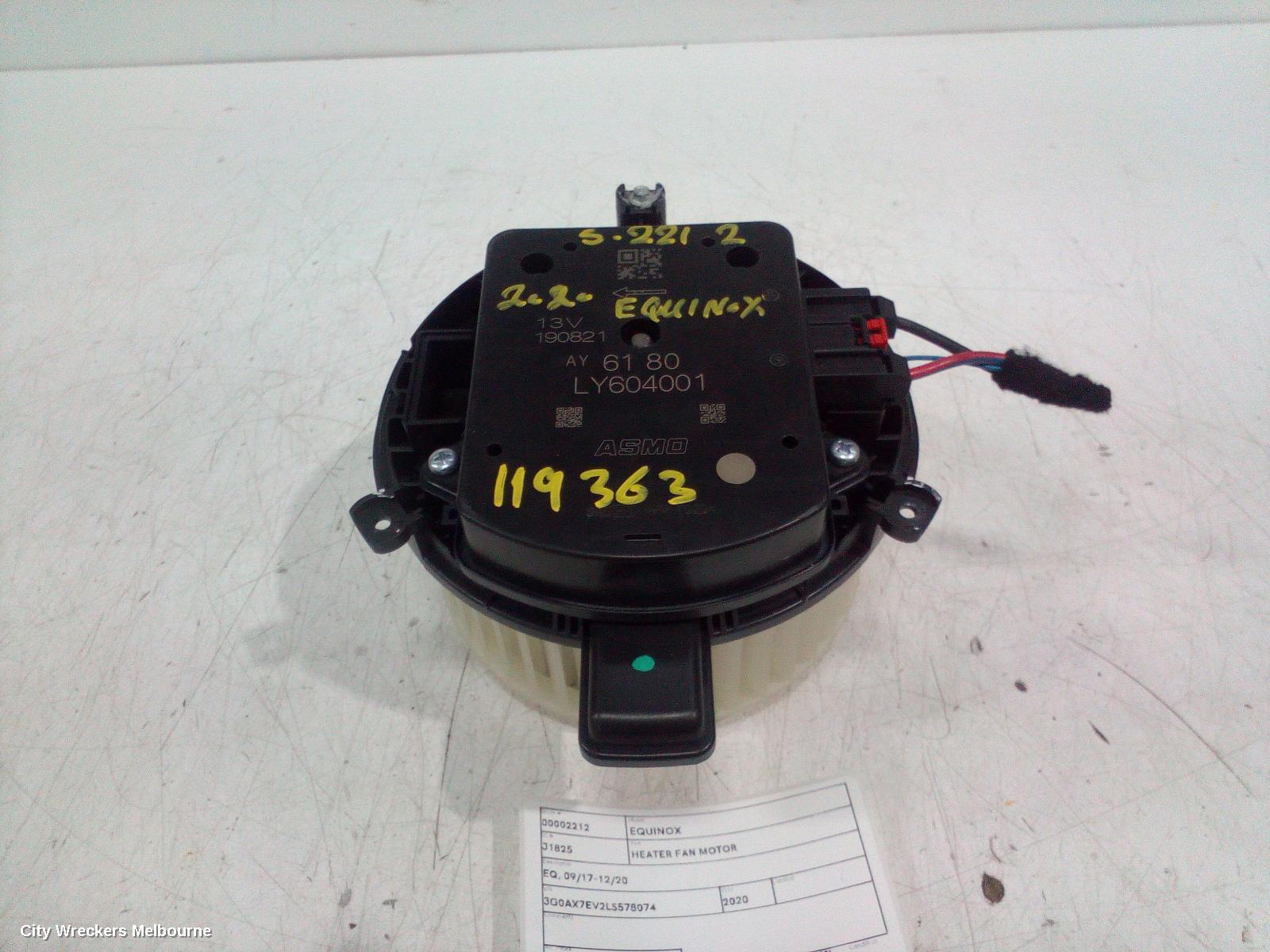 HOLDEN EQUINOX 2020 Heater Fan Motor