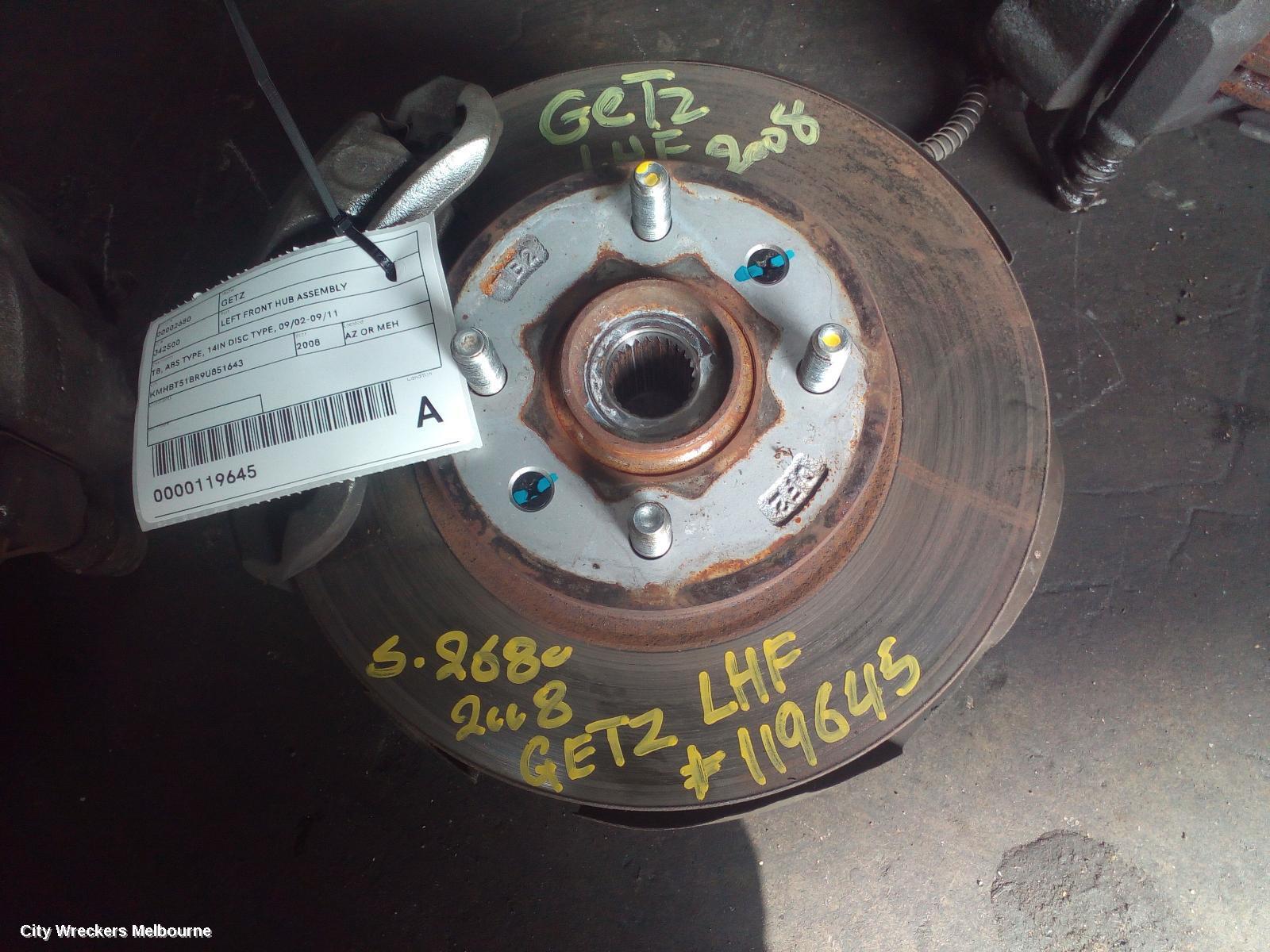 HYUNDAI GETZ 2008 Left Front Hub Assembly