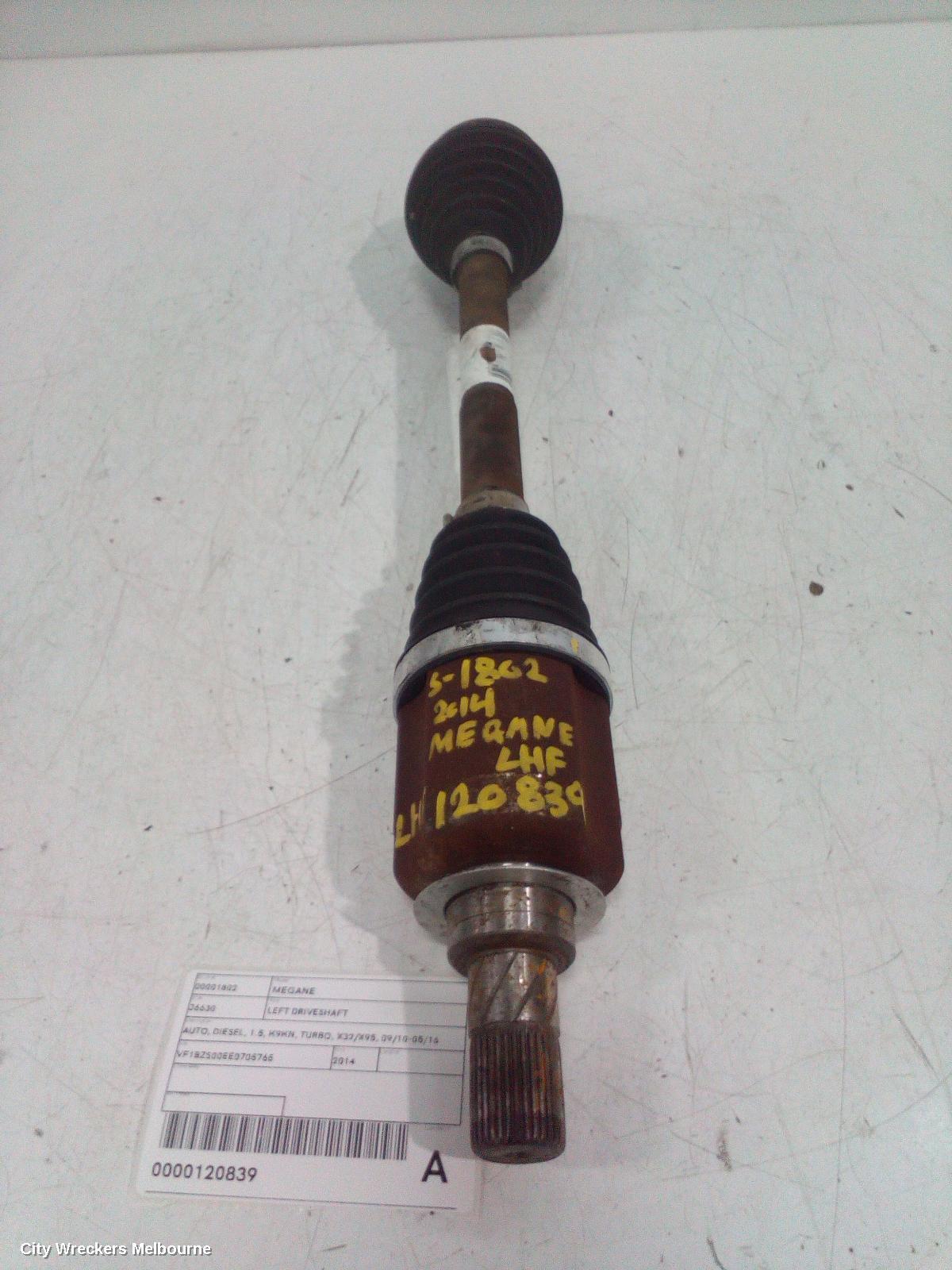 RENAULT MEGANE 2014 Left Driveshaft