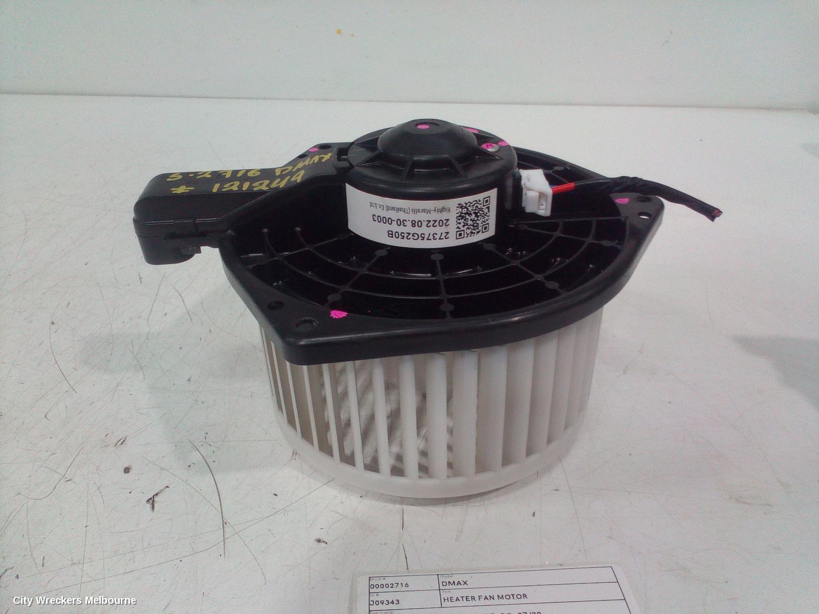 ISUZU DMAX 2022 Heater Fan Motor