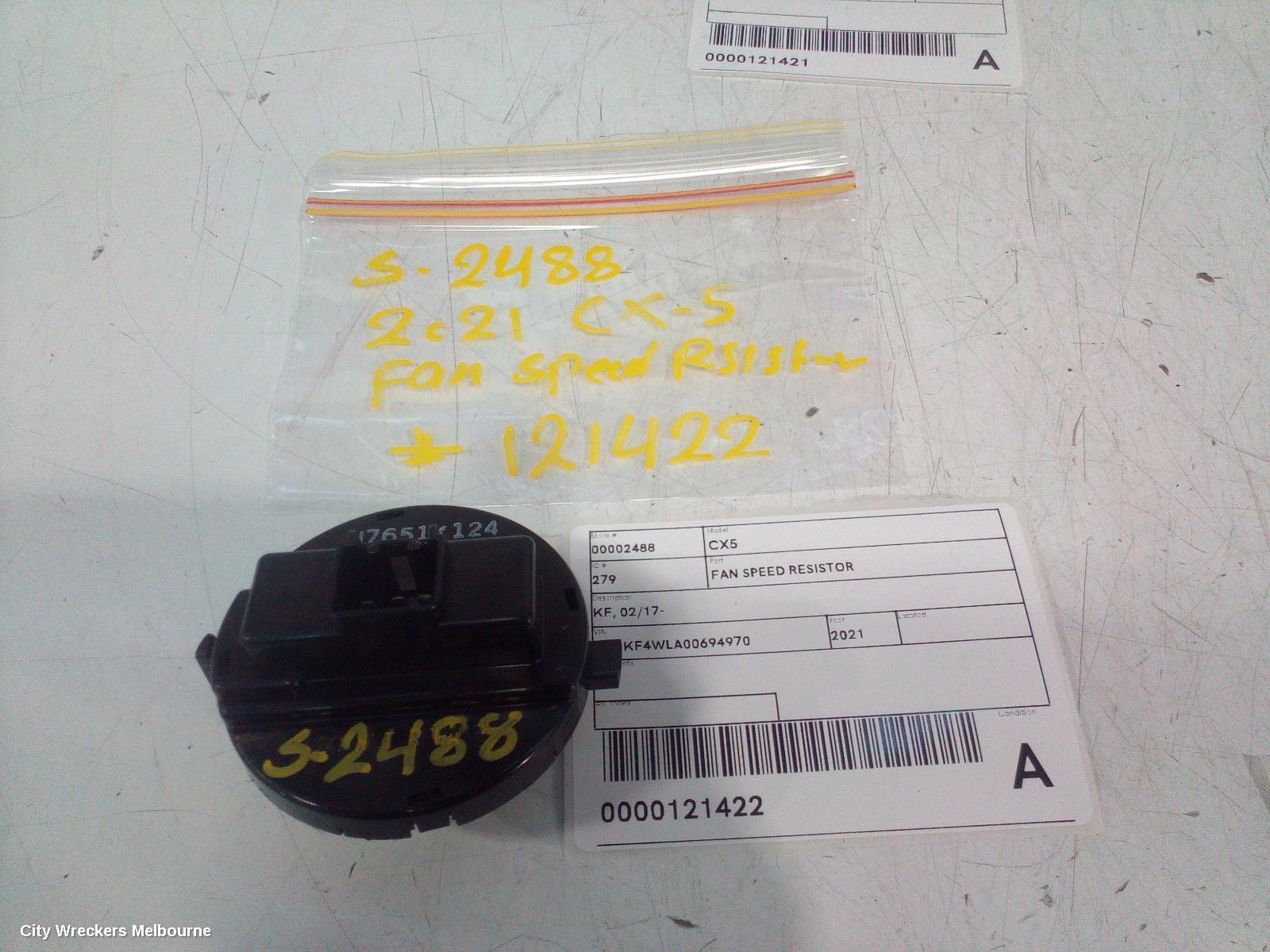 MAZDA CX5 2021 Fan Speed Resistor