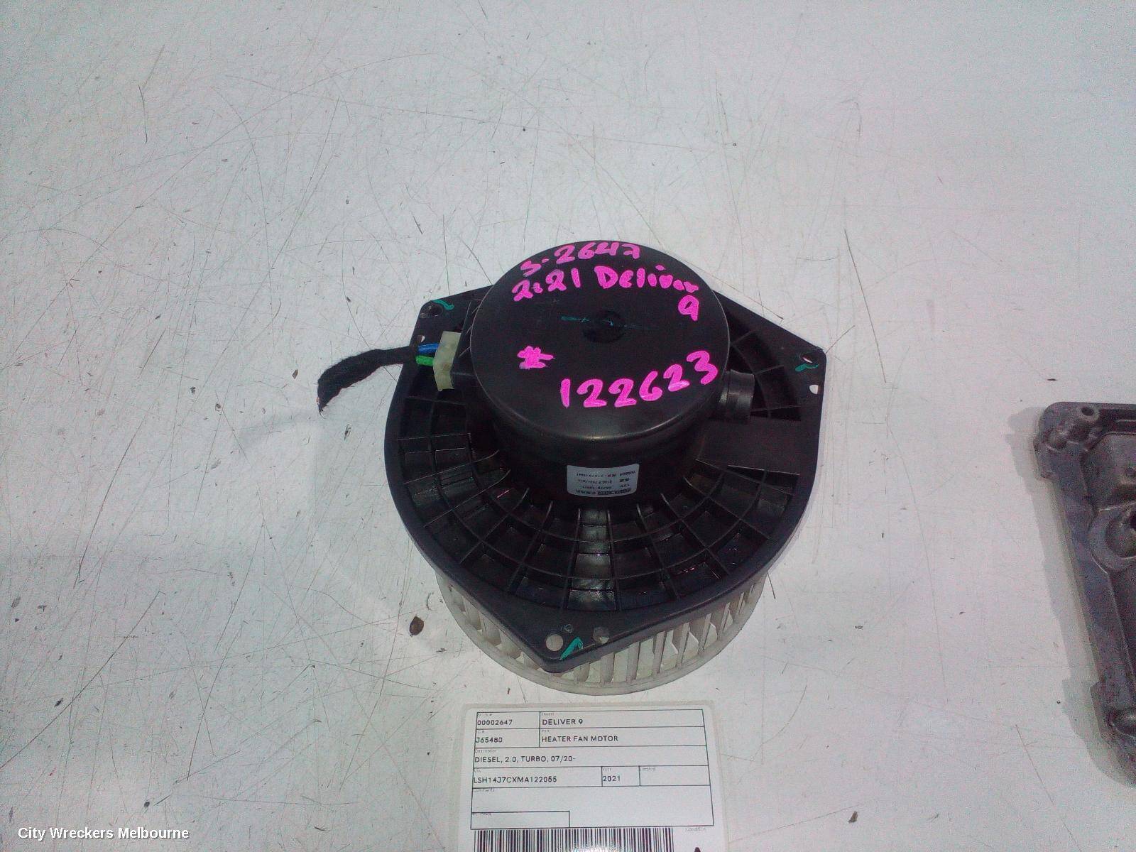 LDV DELIVER 9 2021 Heater Fan Motor