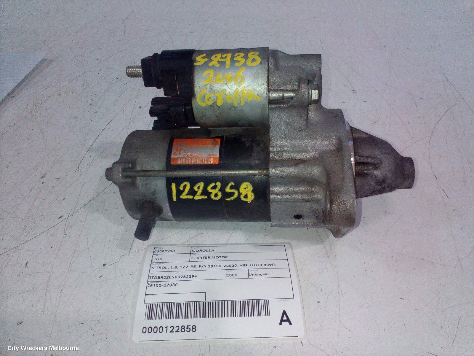 TOYOTA COROLLA 2006 Starter