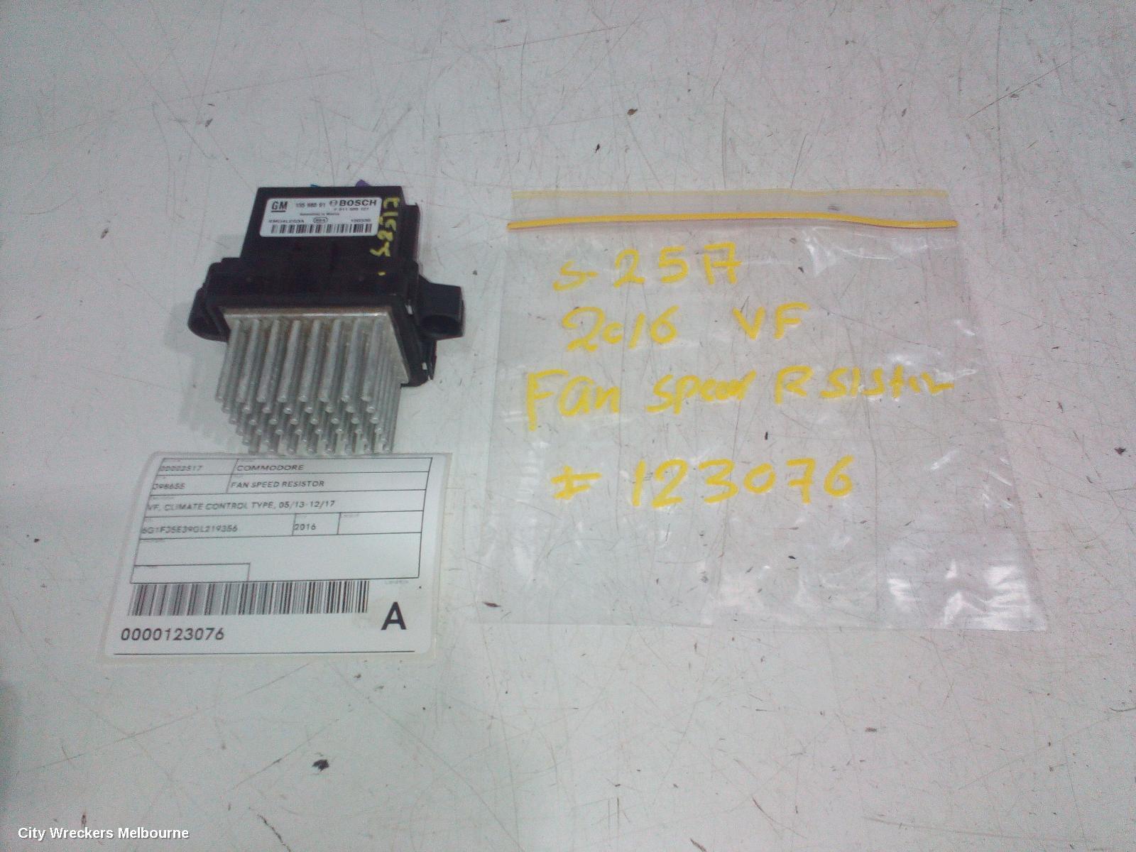 HOLDEN COMMODORE 2016 Fan Speed Resistor