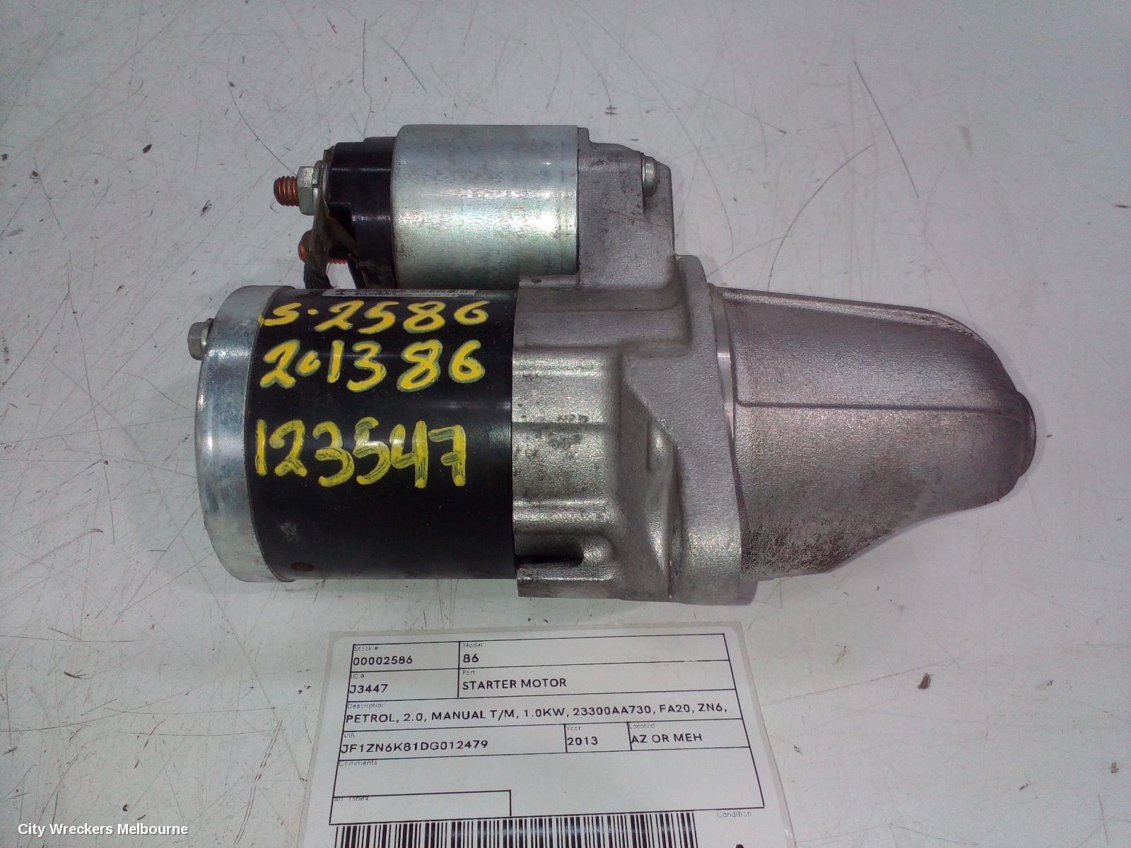 TOYOTA 86 2013 Starter