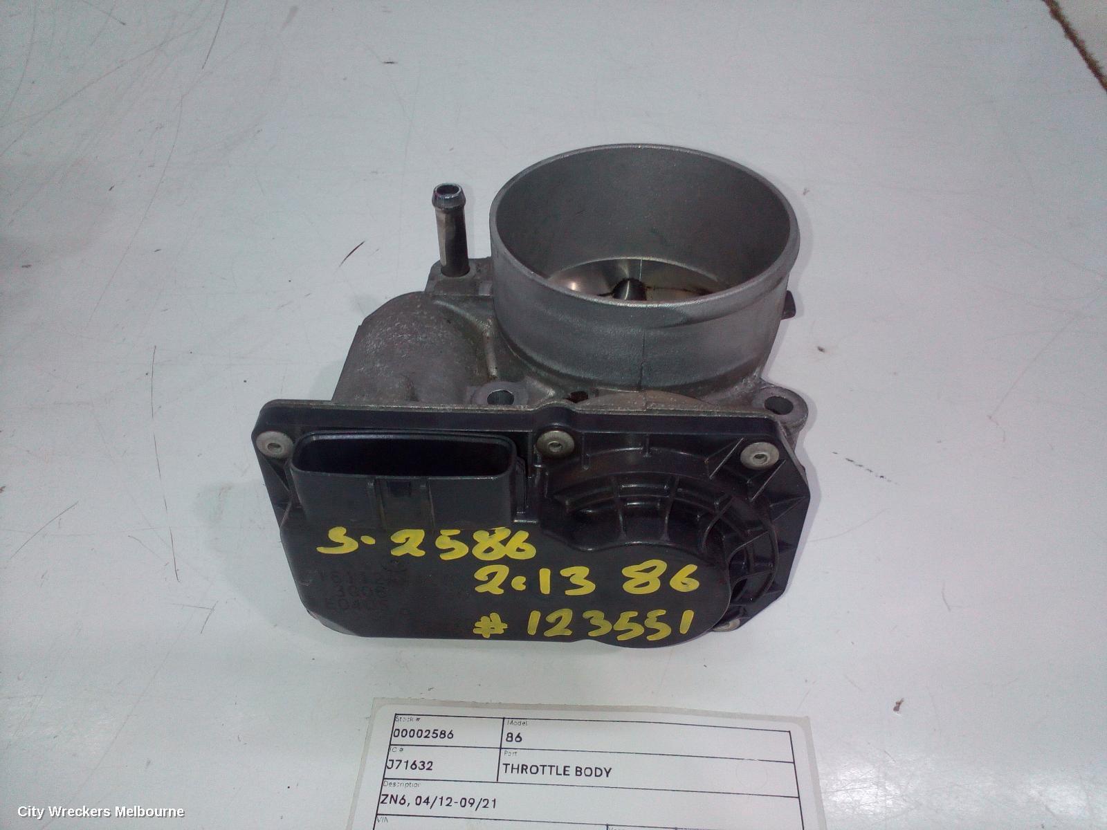 TOYOTA 86 2013 Throttle Body