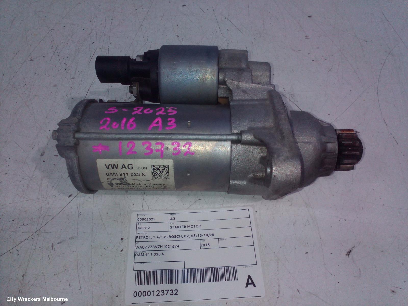 AUDI A3 2016 Starter