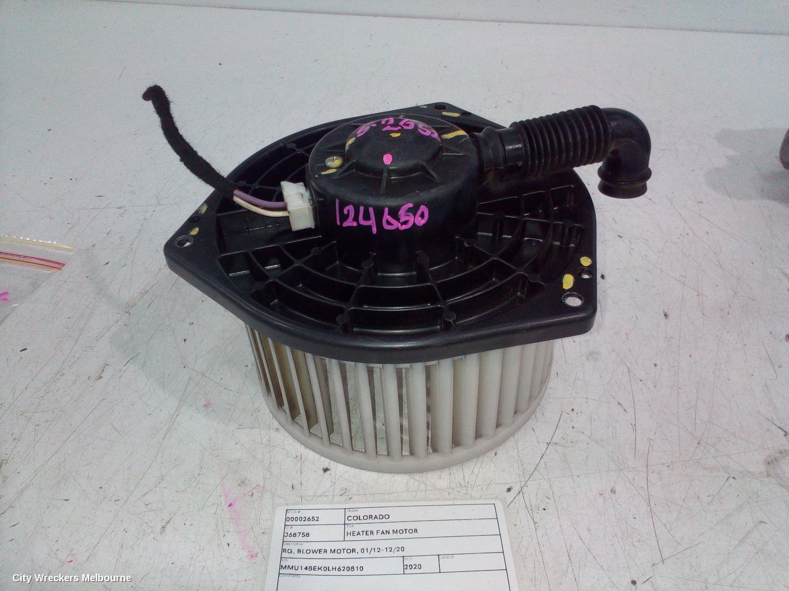 HOLDEN COLORADO 2020 Heater Fan Motor