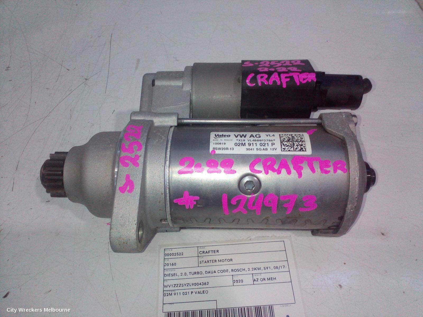 VOLKSWAGEN CRAFTER 2020 Starter