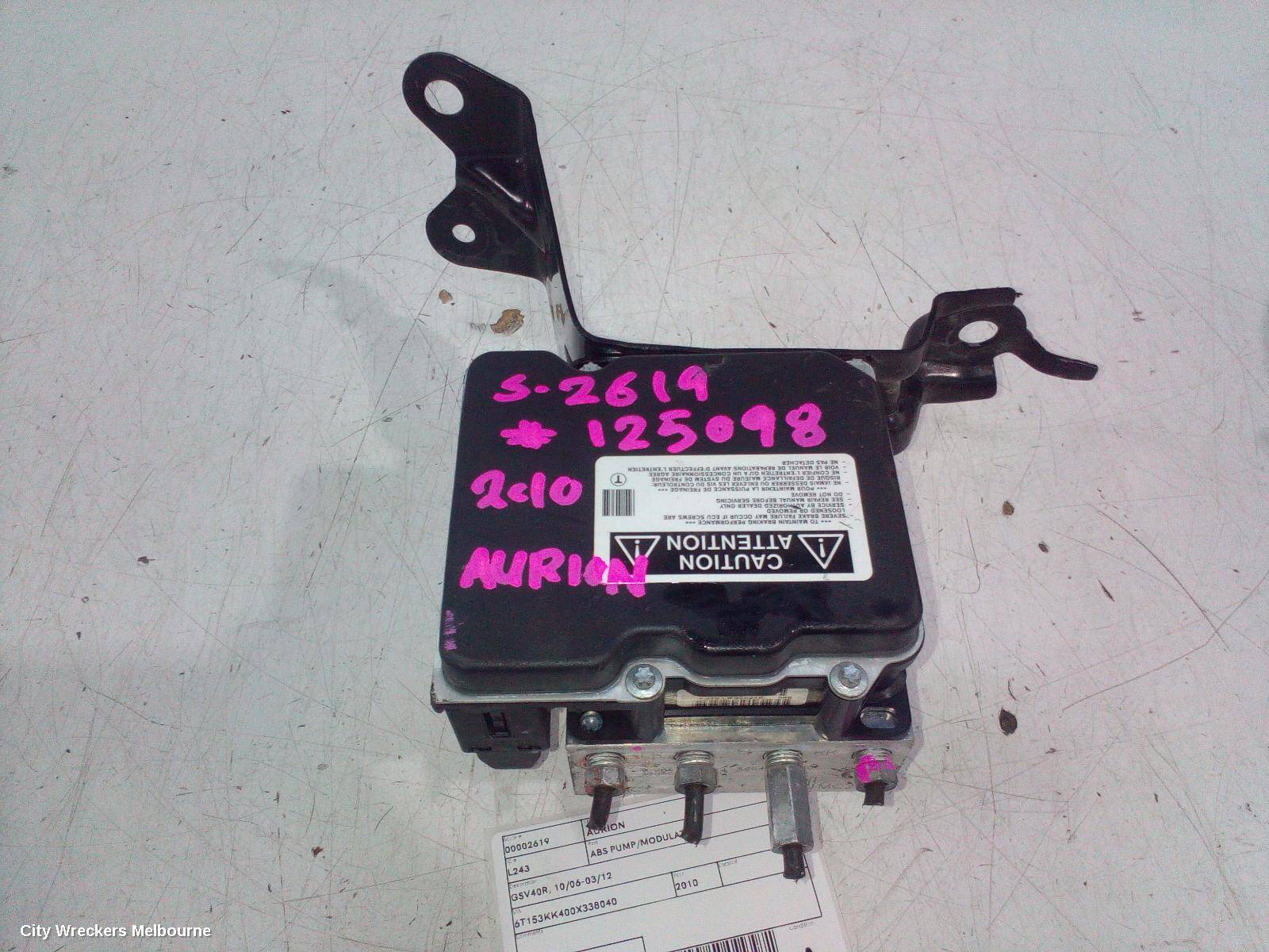 TOYOTA AURION 2010 Abs Pump/Modulator