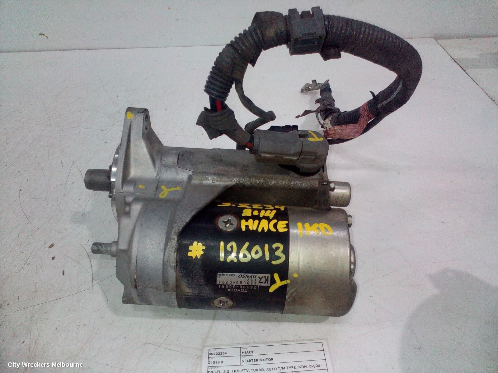 TOYOTA HIACE 2014 Starter