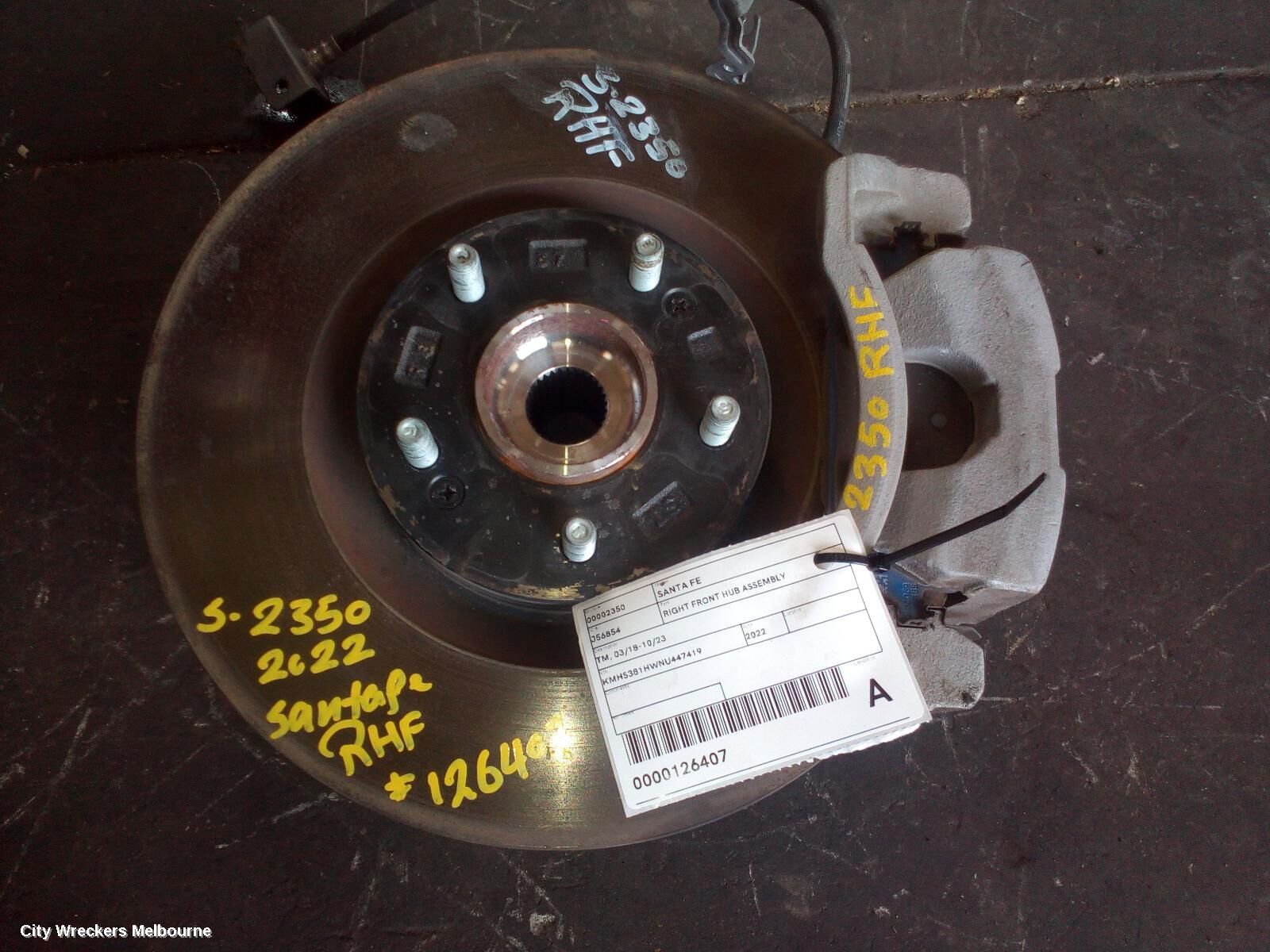 HYUNDAI SANTA FE 2022 Right Front Hub Assembly