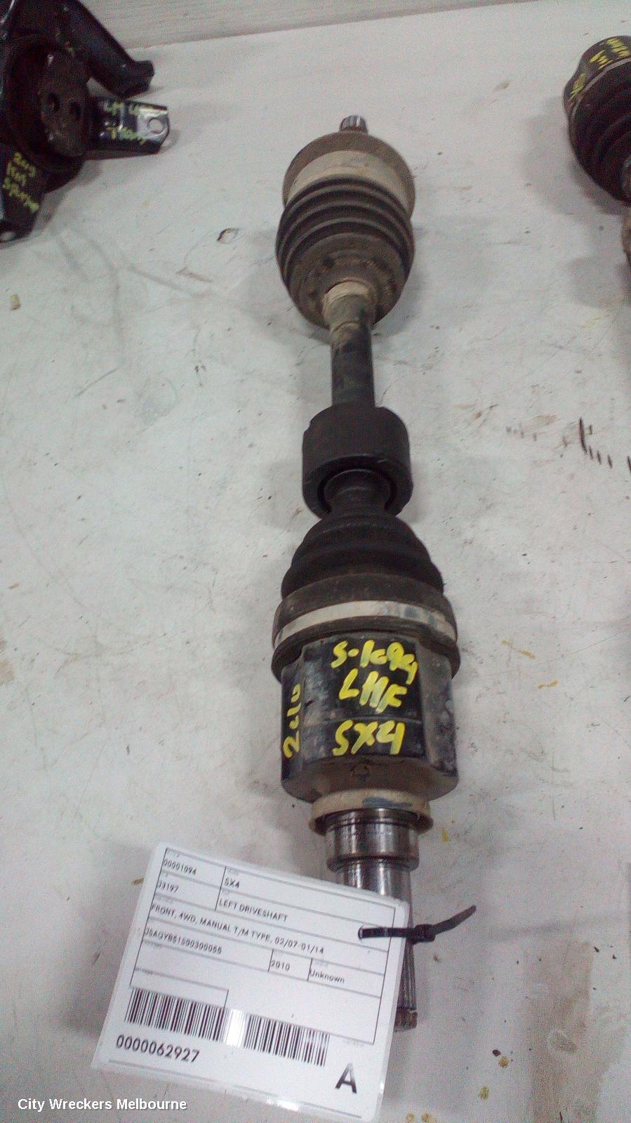 SUZUKI SX4 2010 Left Driveshaft