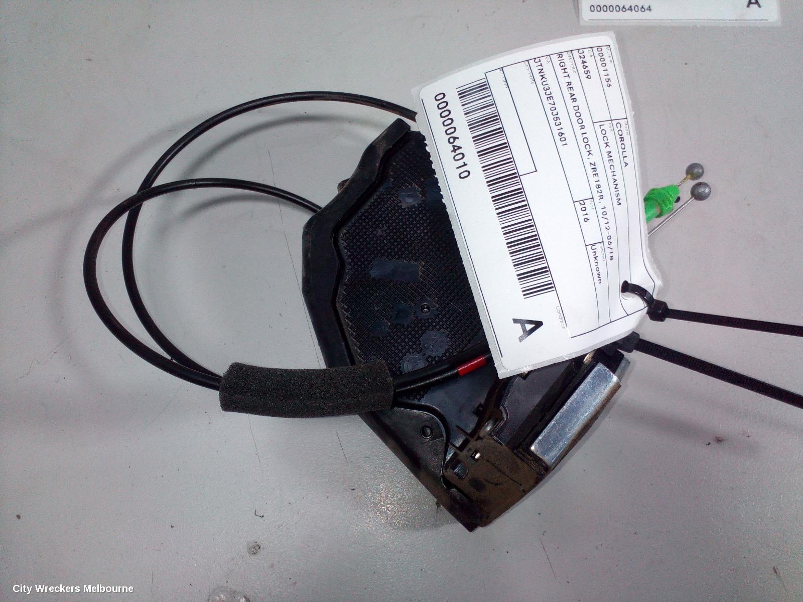 TOYOTA COROLLA 2016 Door/Boot/Gate Lock